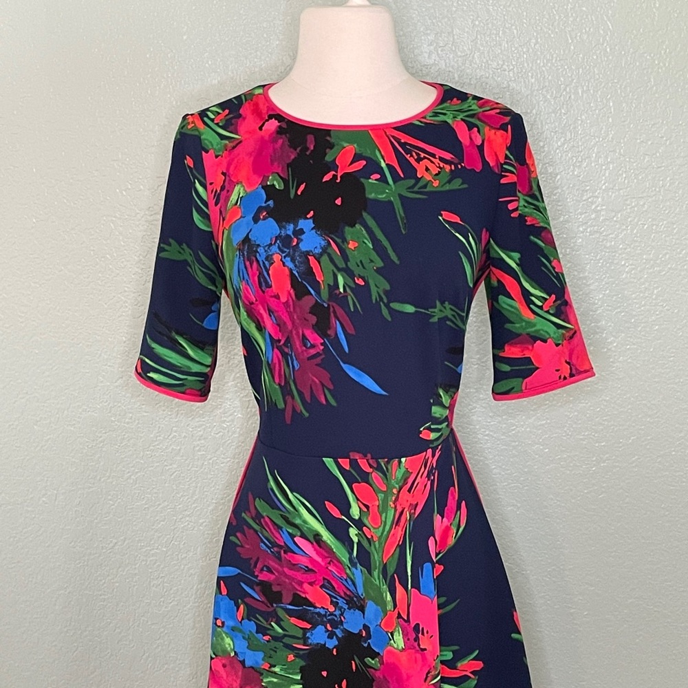 NWOT Navy Floral Knee Length Dress